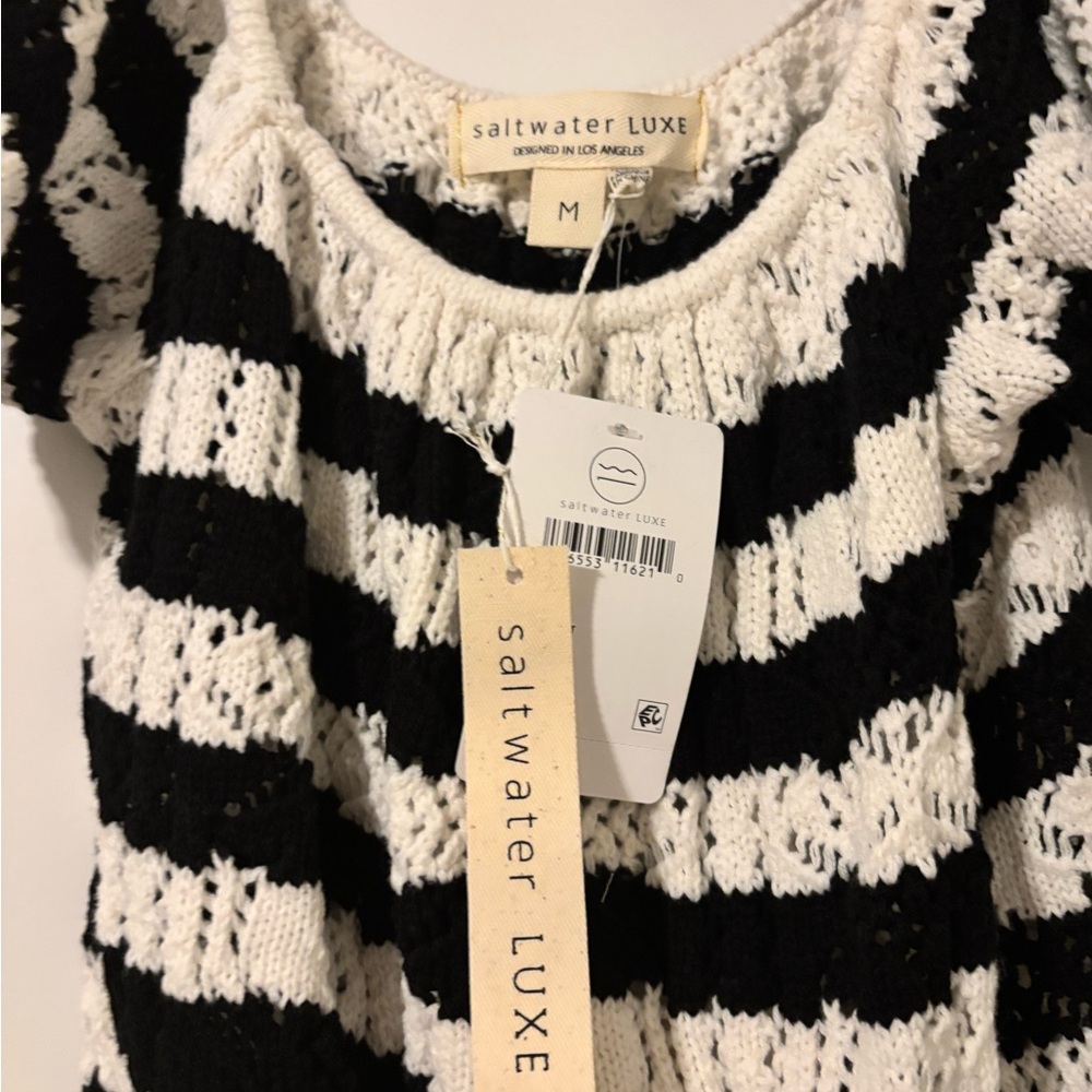 Saltwater Luxe Monochrome Striped Knit Top